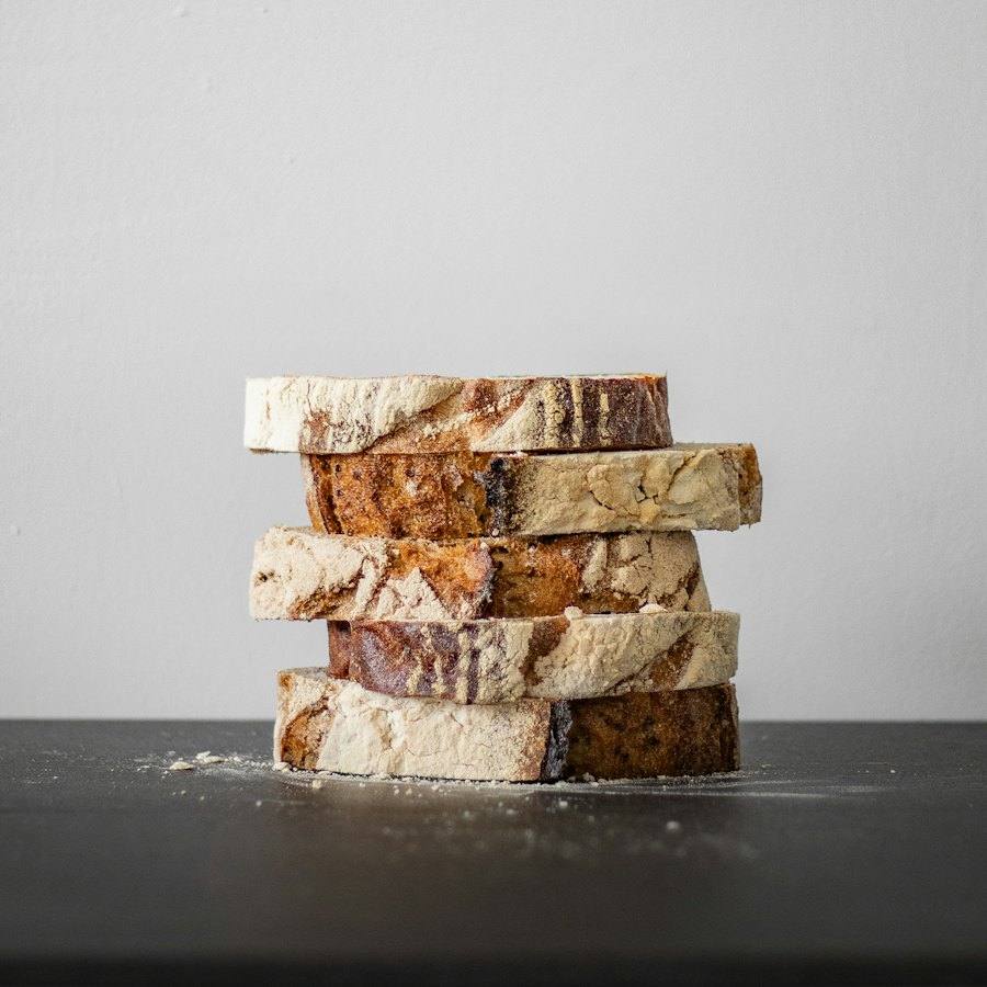 Stacked loaves of bread ready for delivery